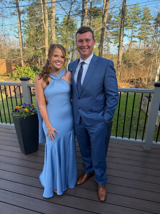 Birdy Grey Dresses & Skirts - Birdy Grey Matte Satin Maxi Dress in dusty Blue- Eileen dress